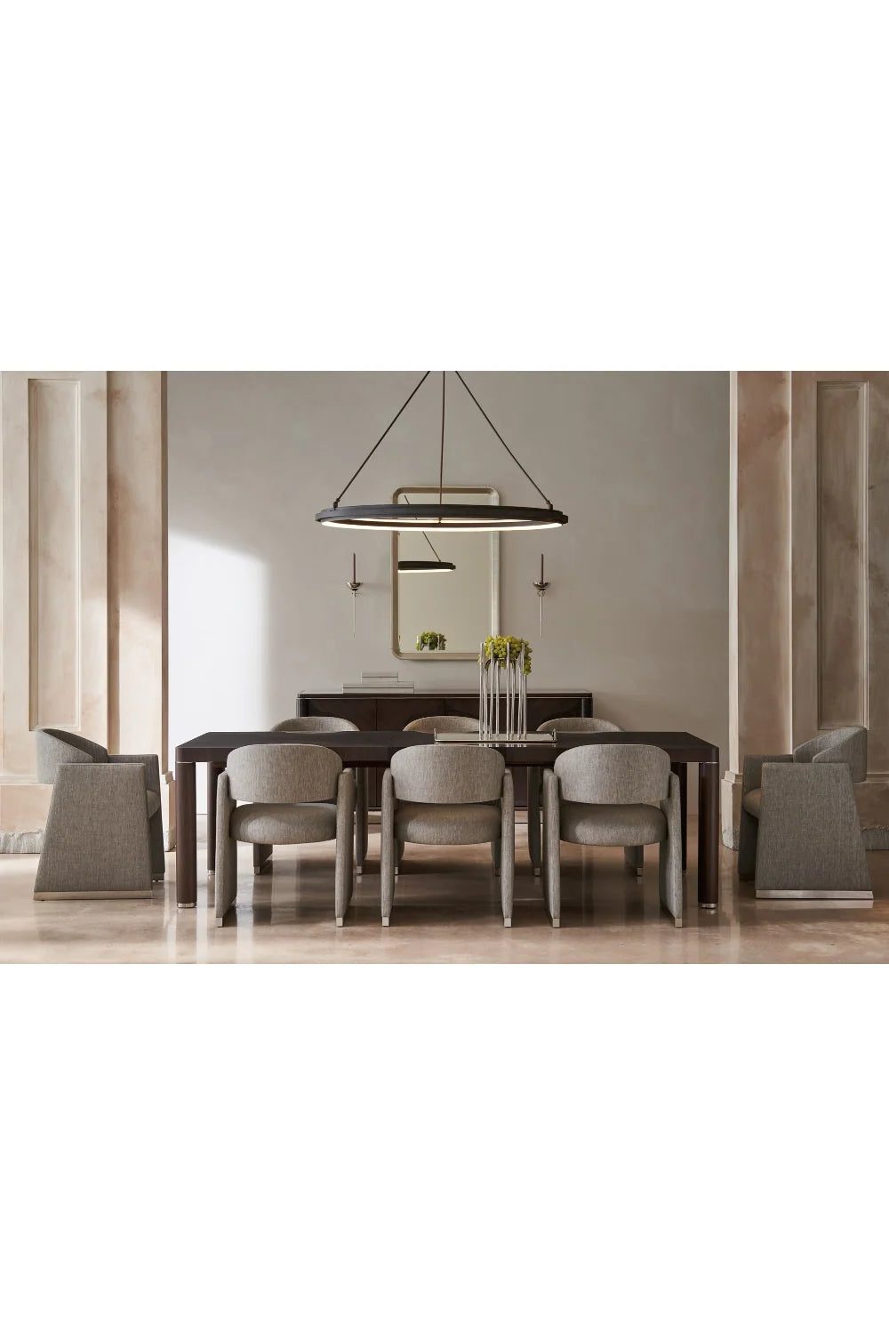 Luxury Gray Geometrical Modern Dining Chair European Style for Villa