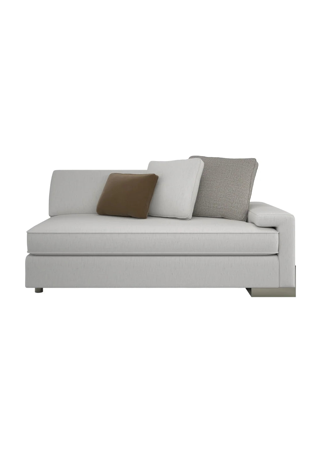 Luxury Gray Herringbone Sectional Sofa Modern Italian Style for Villa