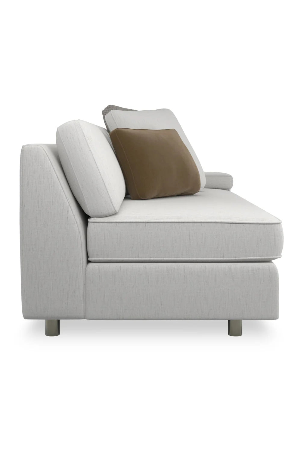 Luxury Gray Herringbone Sectional Sofa Modern Italian Style for Villa