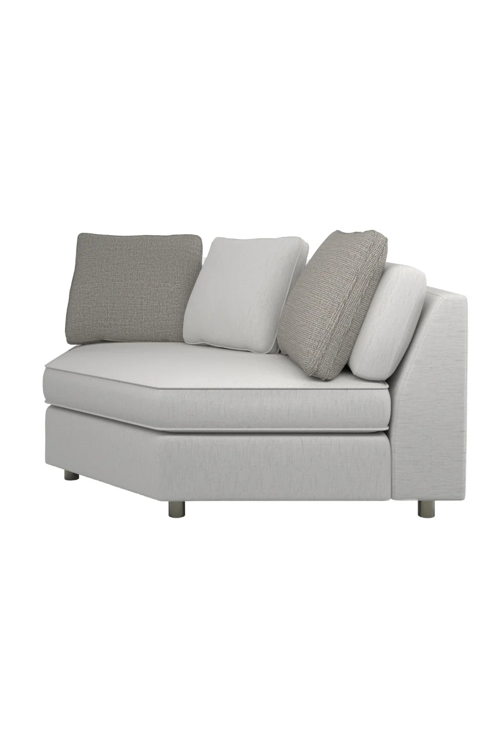 Luxury Gray Herringbone Sectional Sofa Modern Italian Style for Villa