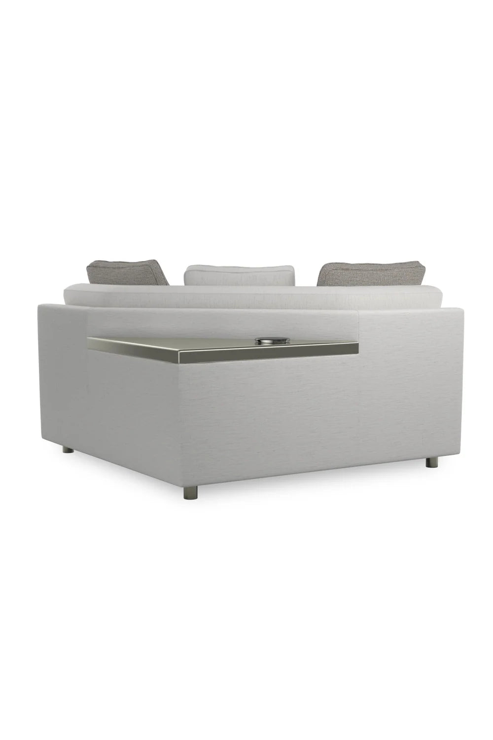 Luxury Gray Herringbone Sectional Sofa Modern Italian Style for Villa