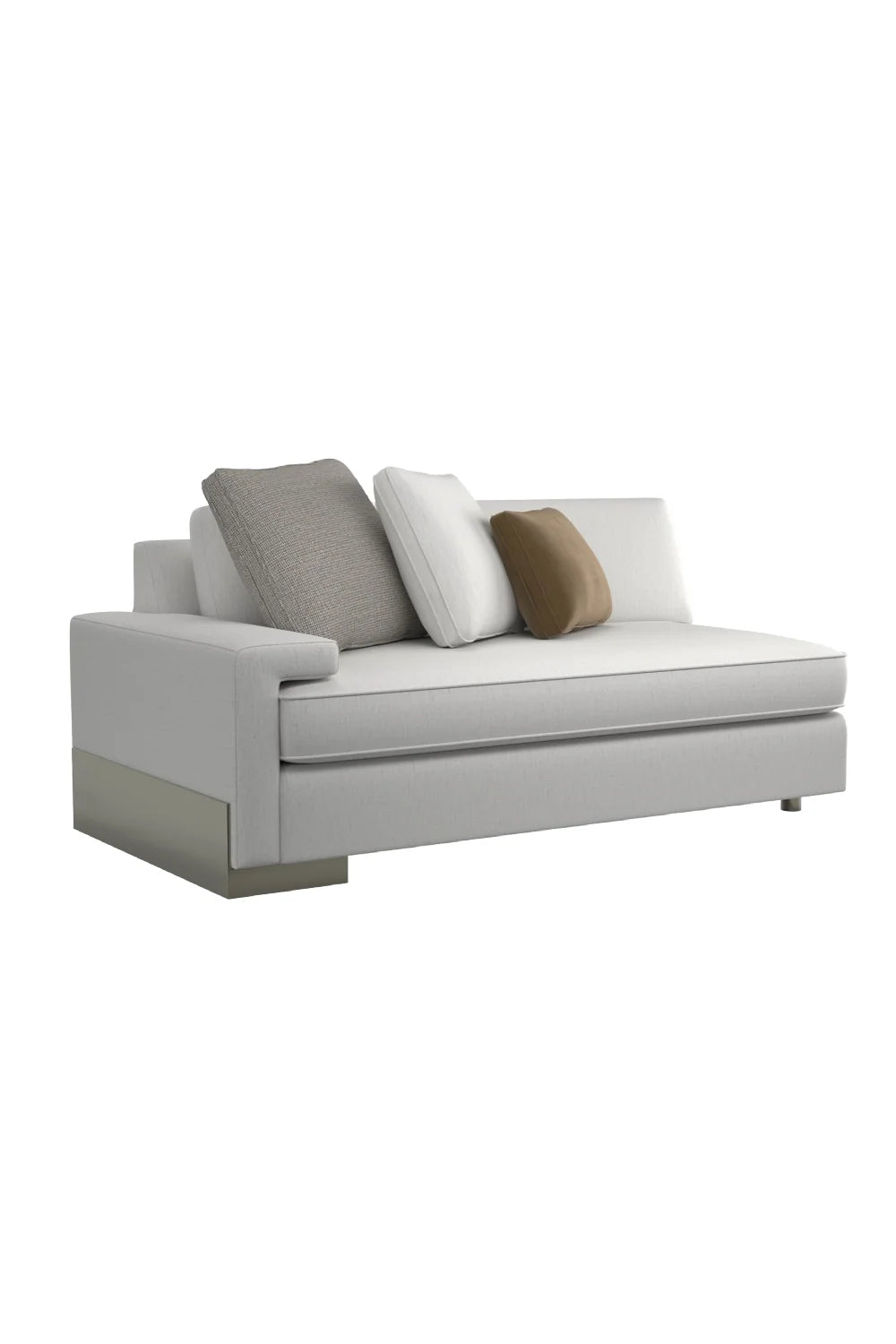 Luxury Gray Herringbone Sectional Sofa Modern Italian Style for Villa