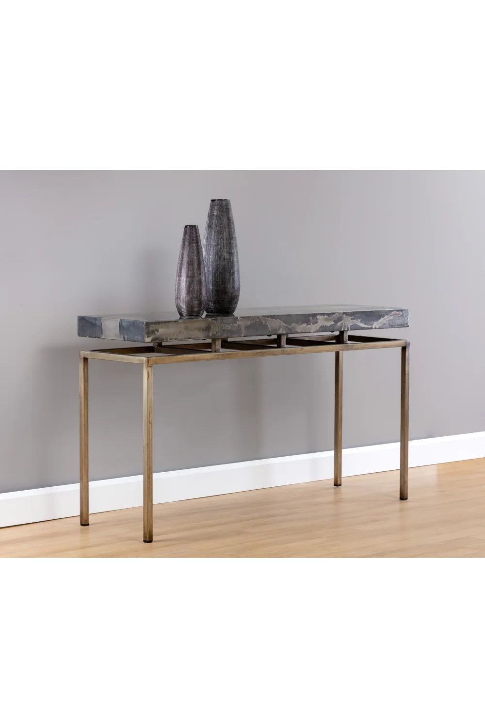 Luxury Gray Iron Console Table Modern Italian Style for Villa
