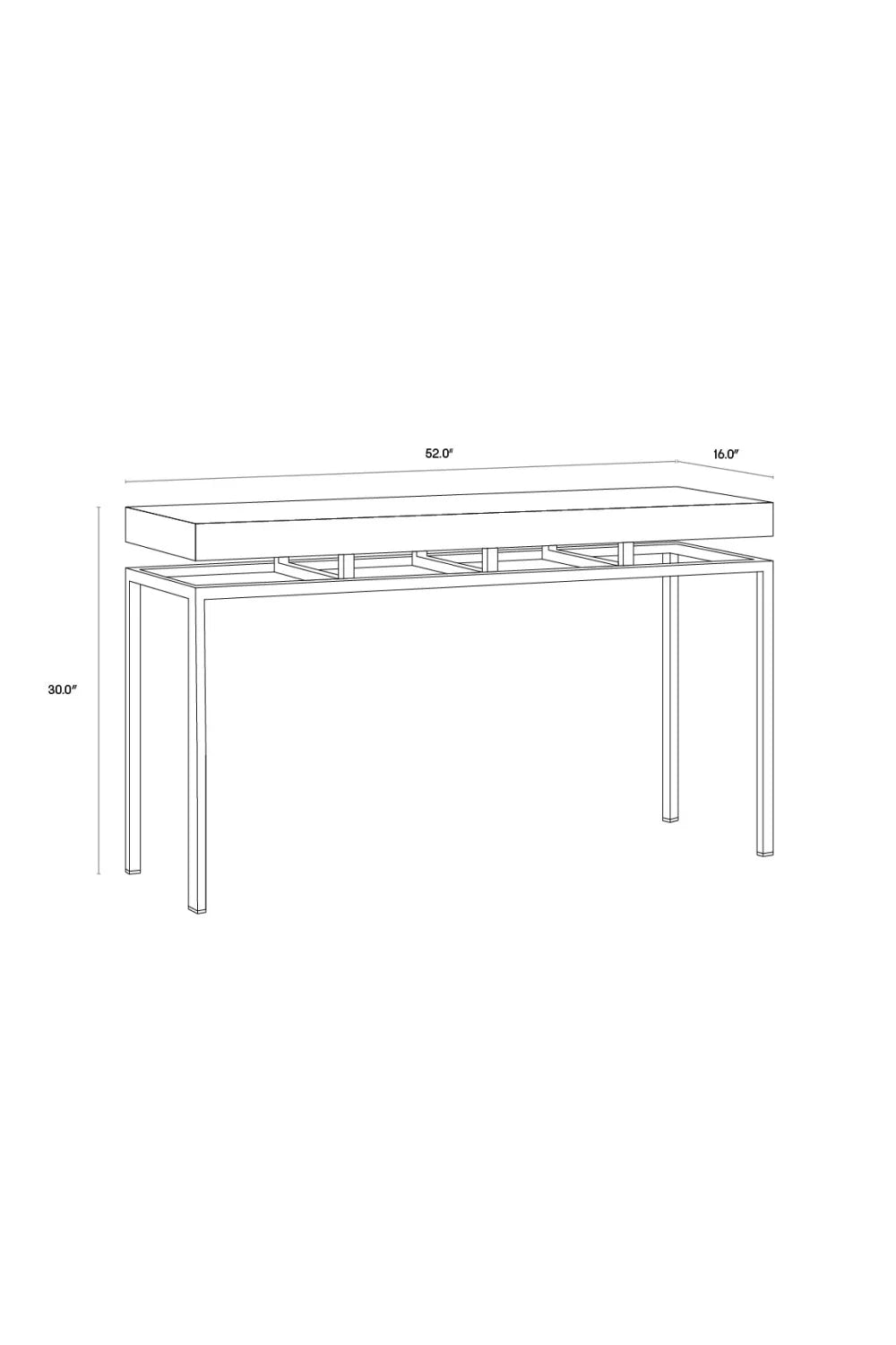 Luxury Gray Iron Console Table Modern Italian Style for Villa