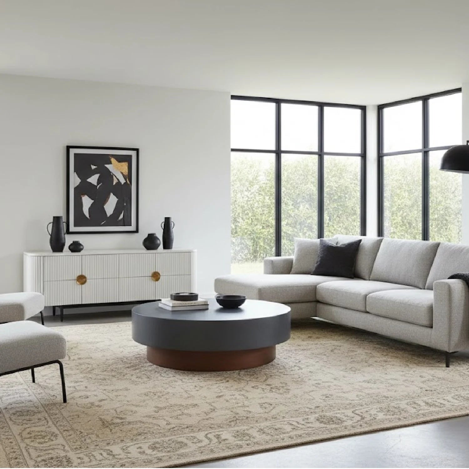 Luxury Gray Metal Square Coffee Table Modern Italian Style for Villa