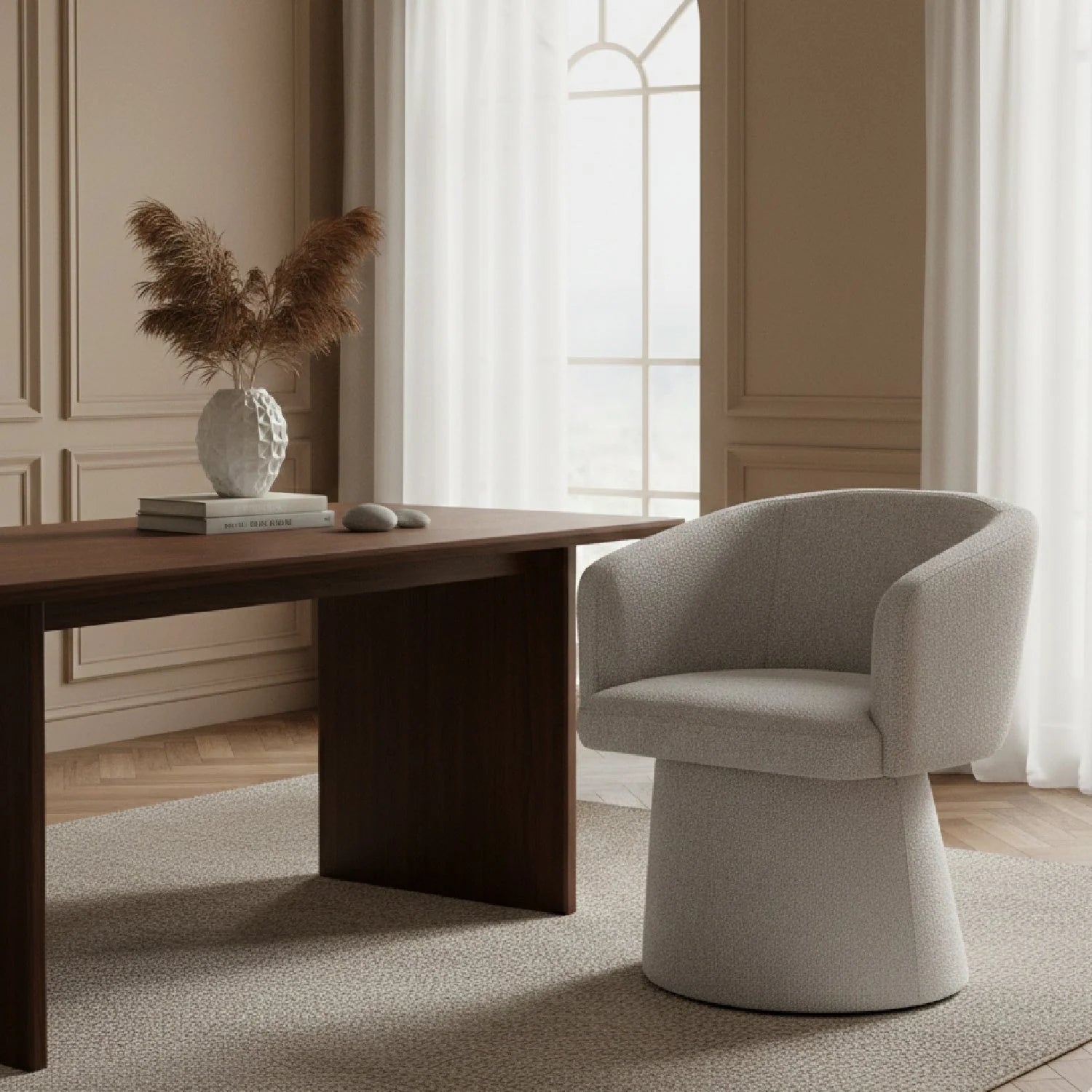Luxury Gray Modern Dining Chair European Style for Villa