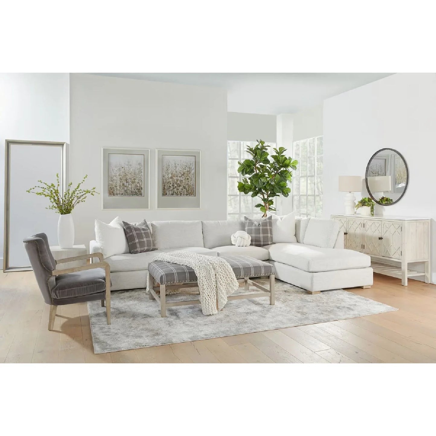Luxury Gray Modular Chaise Lounge Modern Italian Style for Villa