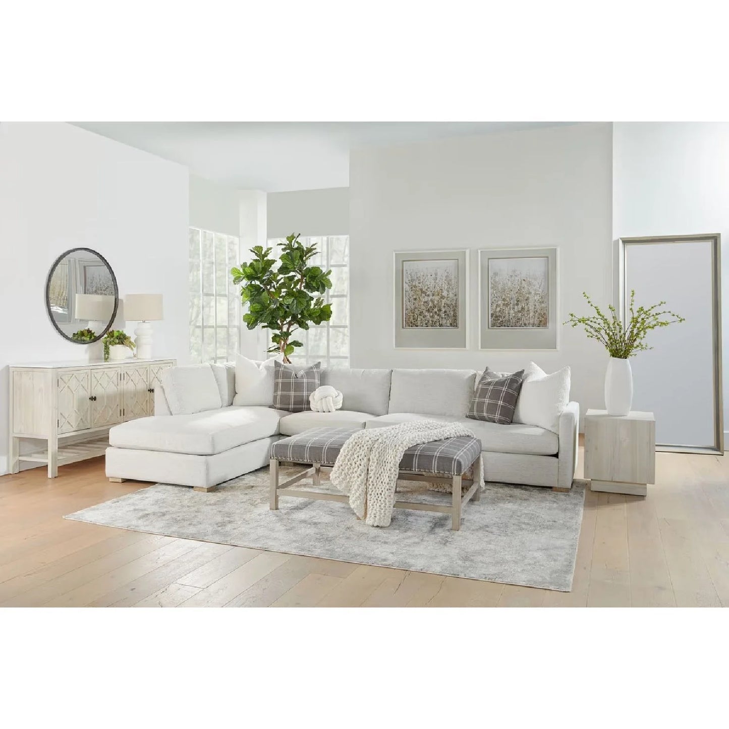 Luxury Gray Modular Chaise Lounge Modern Italian Style for Villa