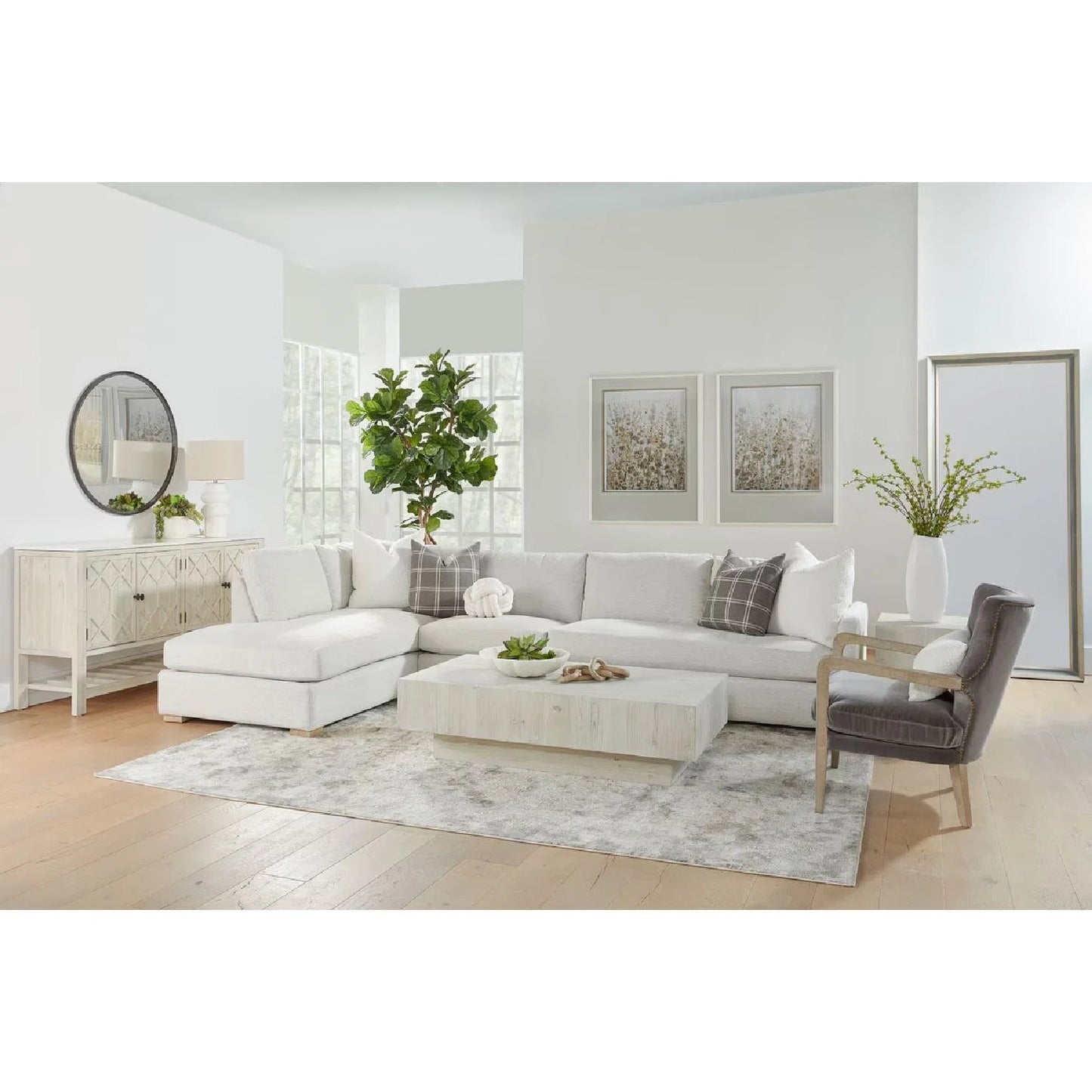 Luxury Gray Modular Chaise Lounge Modern Italian Style for Villa