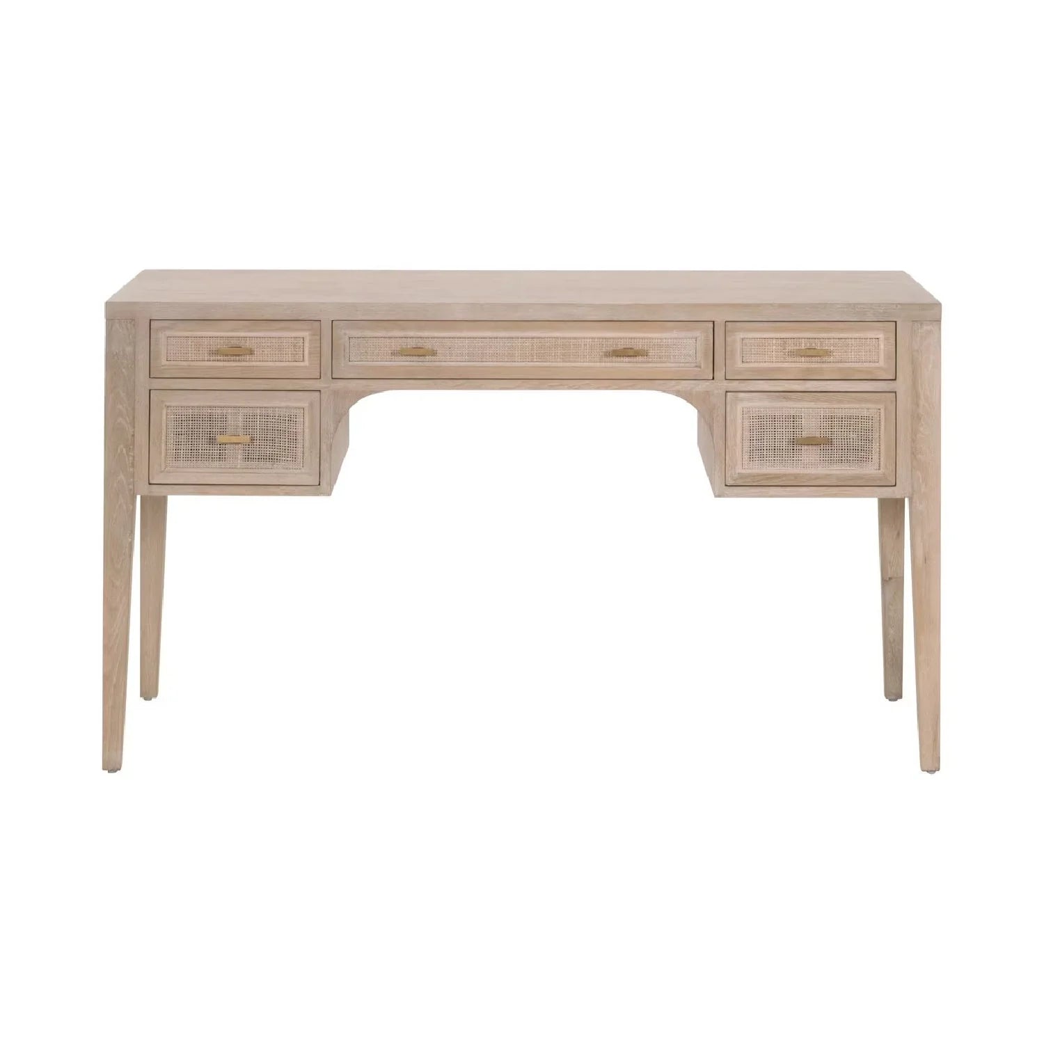 Luxury Gray Oak 5-Drawer Modern Desk European Style for Villa