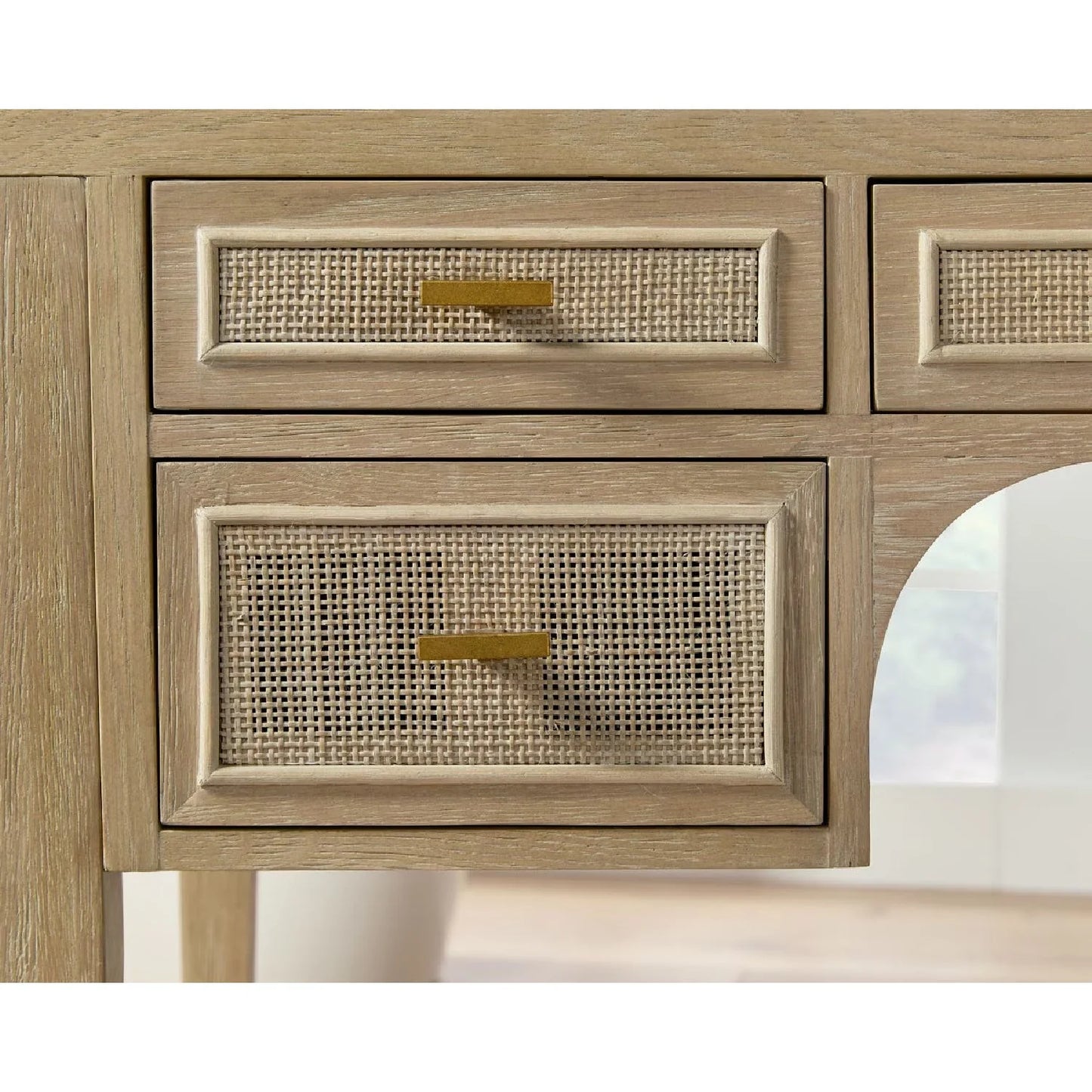 Luxury Gray Oak 5-Drawer Modern Desk European Style for Villa