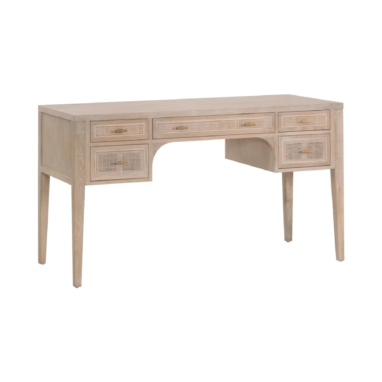 Luxury Gray Oak 5-Drawer Modern Desk European Style for Villa