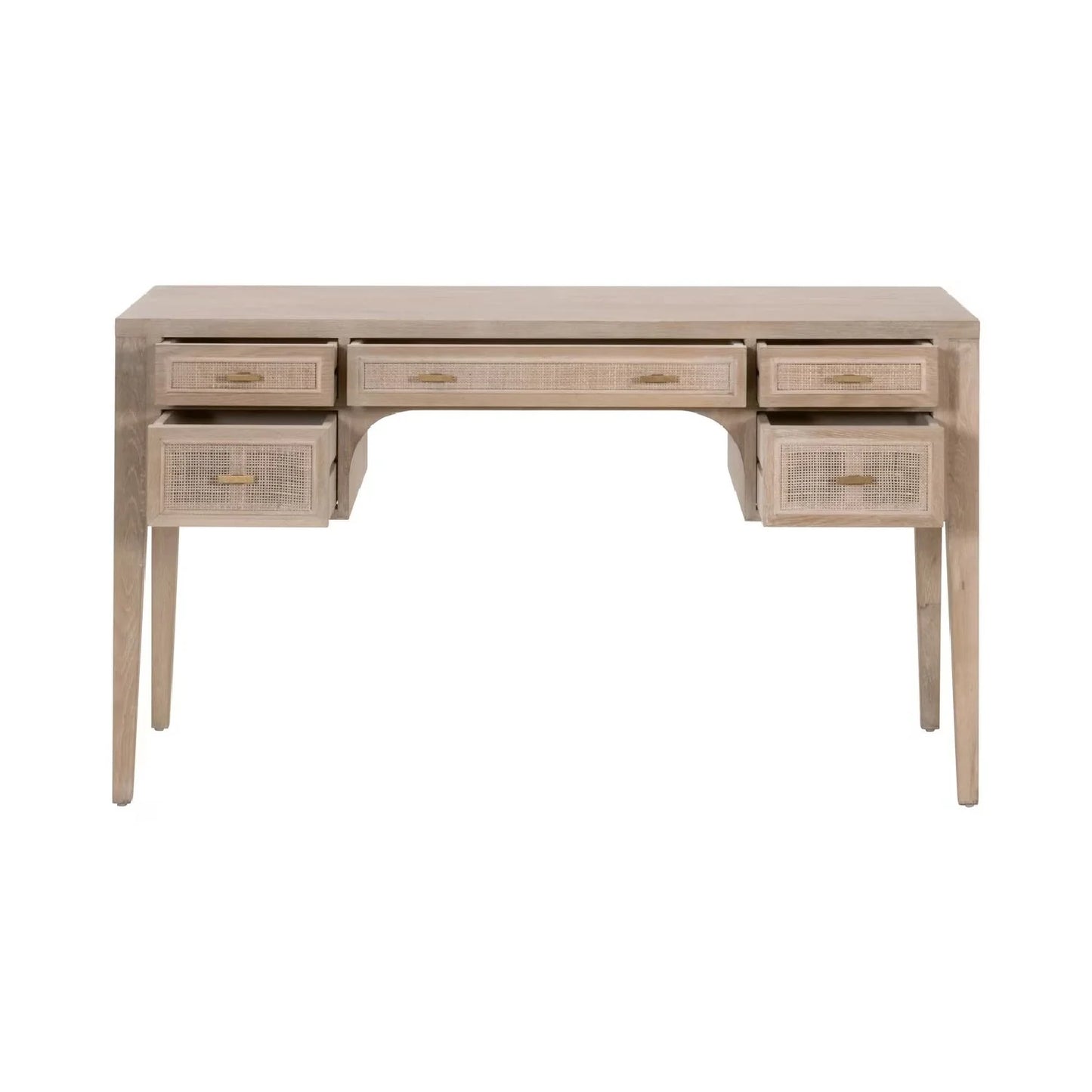 Luxury Gray Oak 5-Drawer Modern Desk European Style for Villa