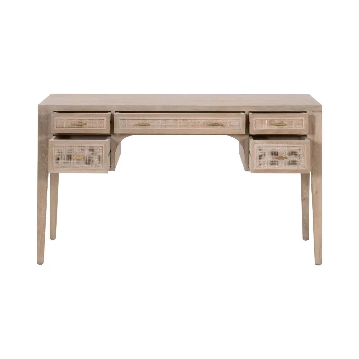 Luxury Gray Oak 5-Drawer Modern Desk European Style for Villa