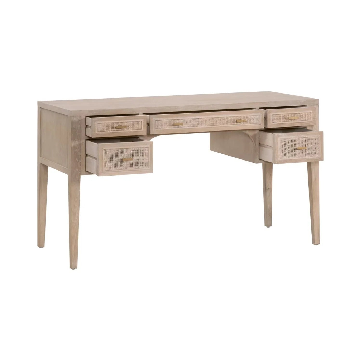 Luxury Gray Oak 5-Drawer Modern Desk European Style for Villa