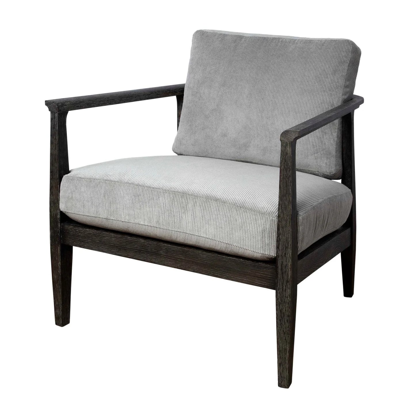 Luxury Gray Oak Cushioned Lounge Chair Modern Italian Style for Villa