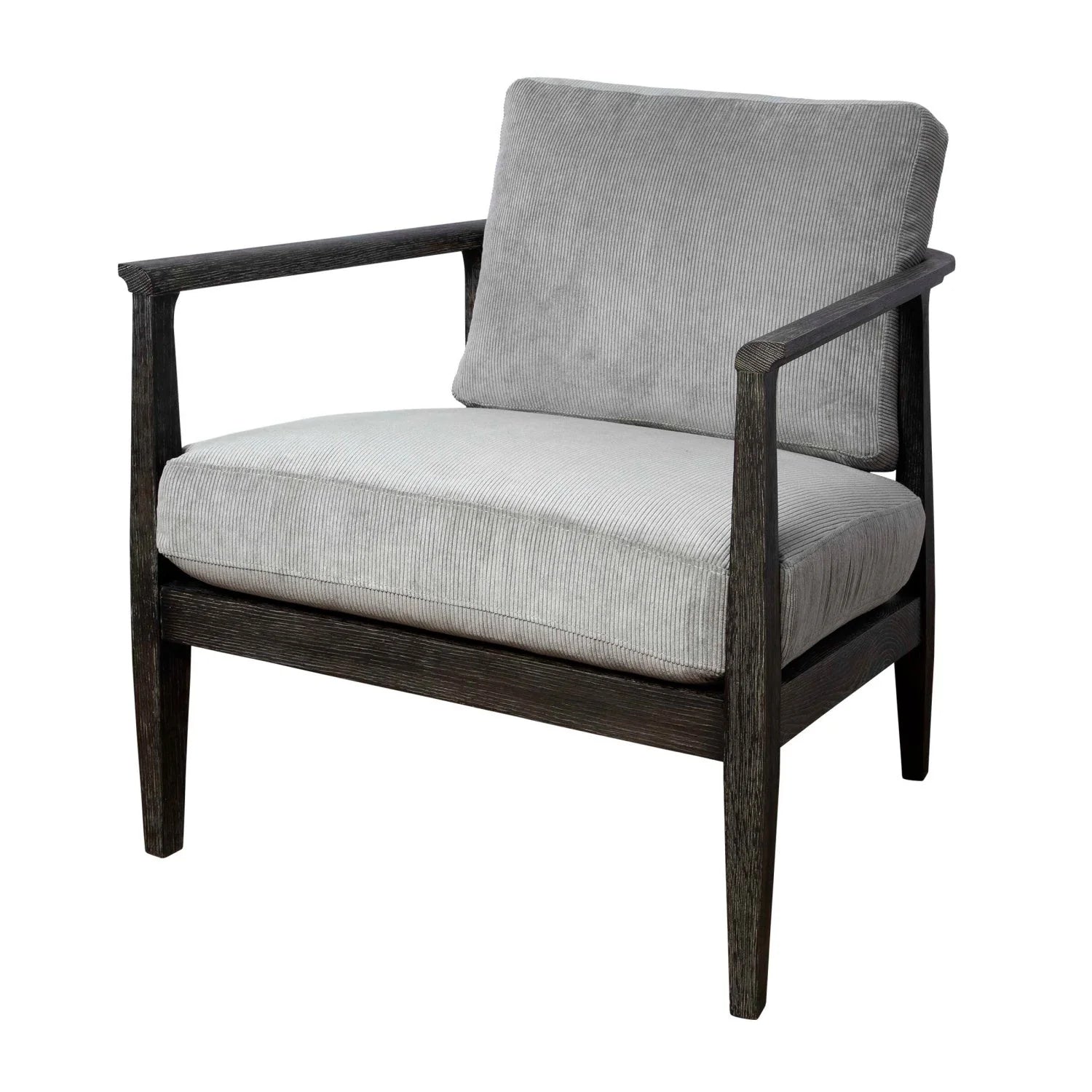 Luxury Gray Oak Cushioned Lounge Chair Modern Italian Style for Villa