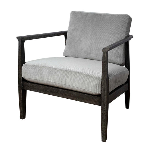 Luxury Gray Oak Cushioned Lounge Chair Modern Italian Style for Villa