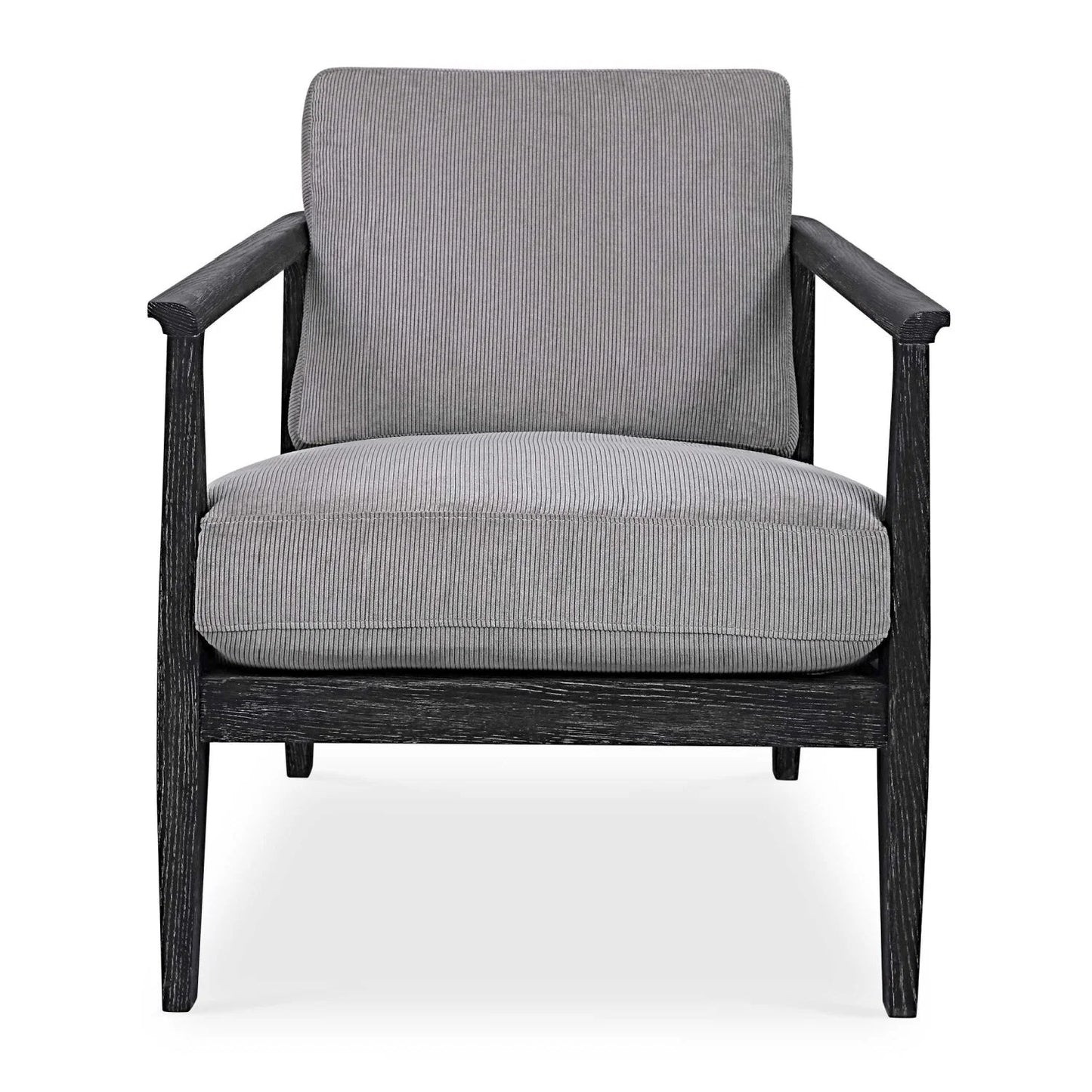 Luxury Gray Oak Cushioned Lounge Chair Modern Italian Style for Villa