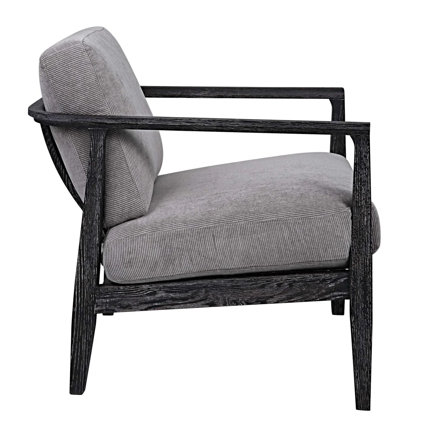 Luxury Gray Oak Cushioned Lounge Chair Modern Italian Style for Villa