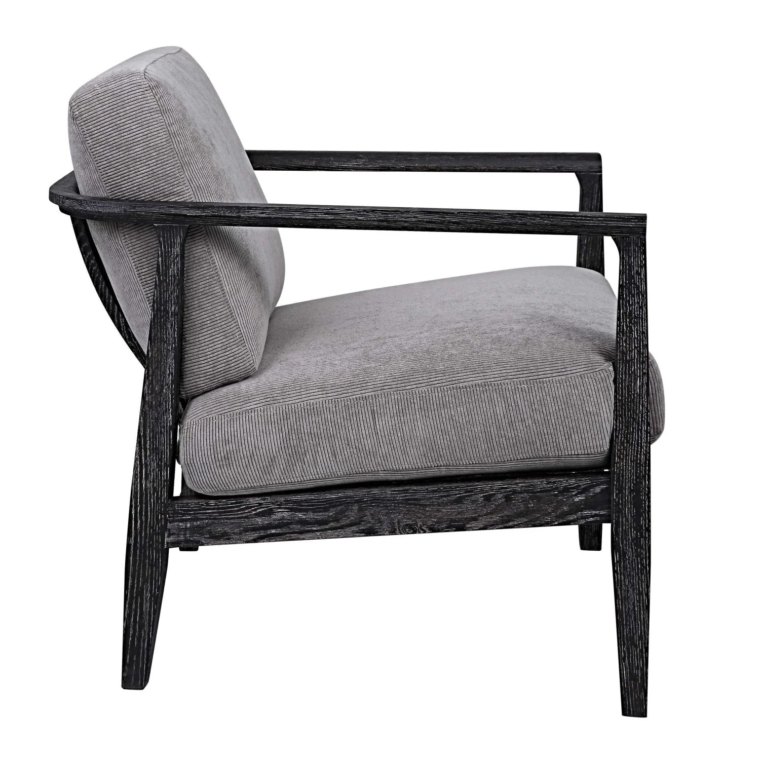 Luxury Gray Oak Cushioned Lounge Chair Modern Italian Style for Villa