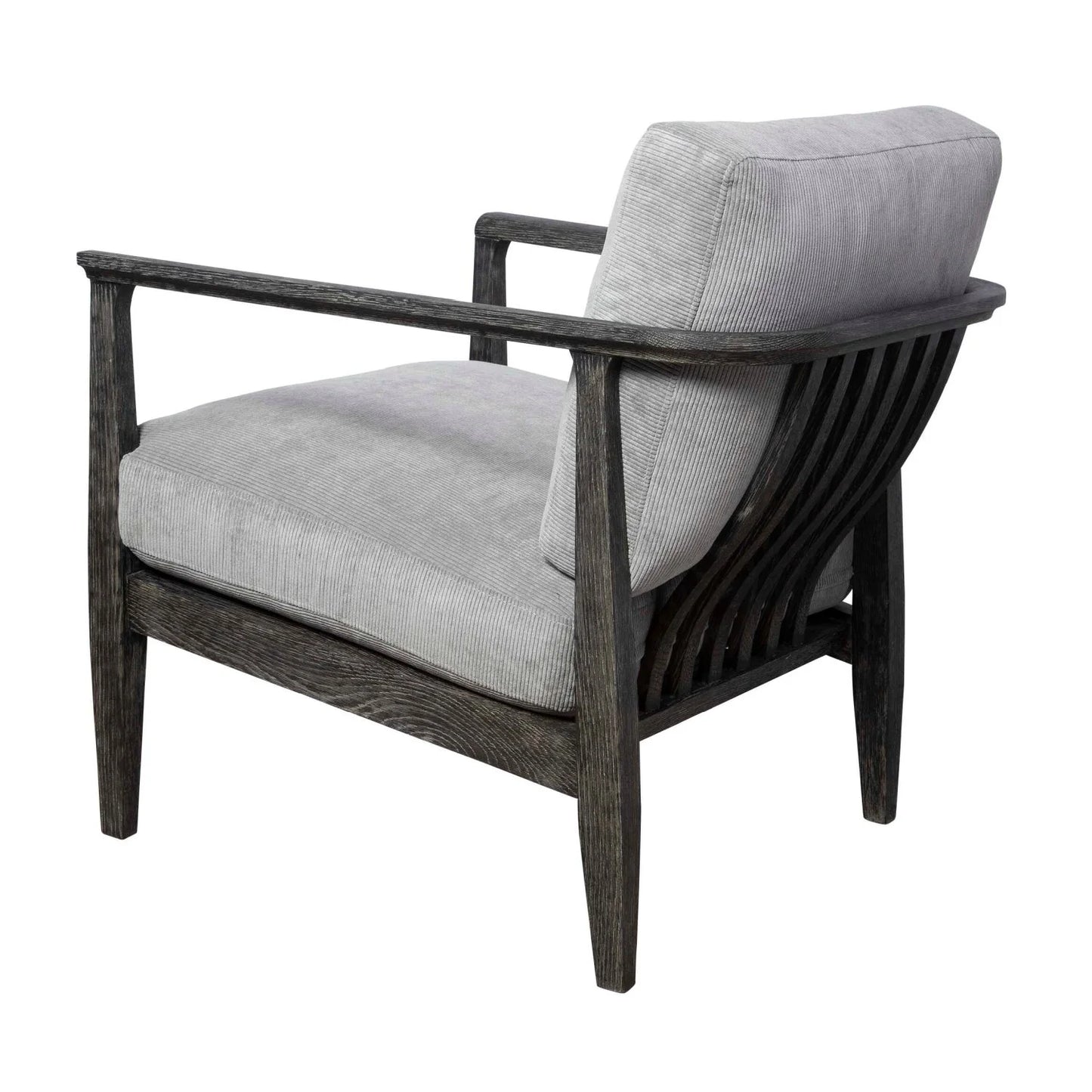 Luxury Gray Oak Cushioned Lounge Chair Modern Italian Style for Villa