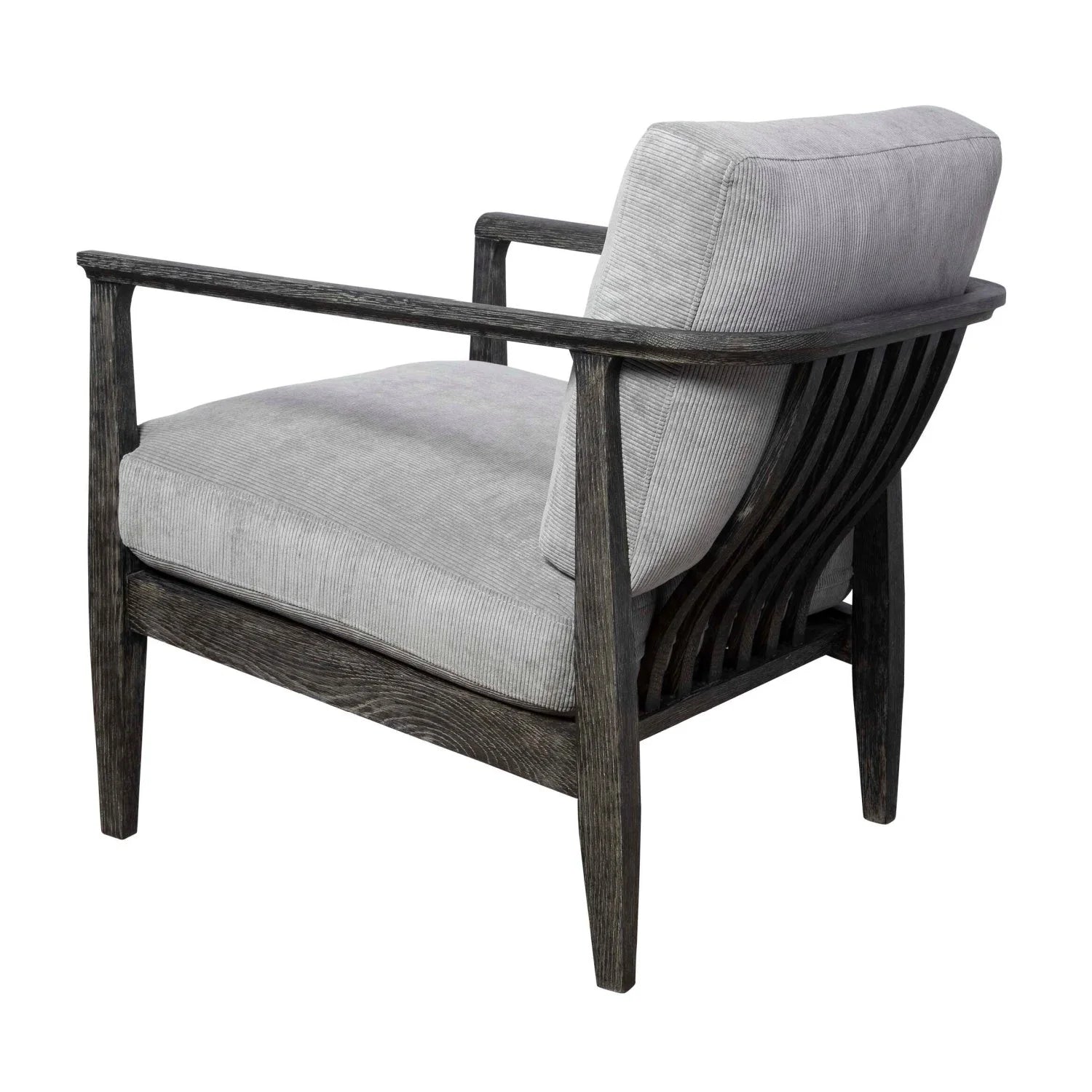 Luxury Gray Oak Cushioned Lounge Chair Modern Italian Style for Villa