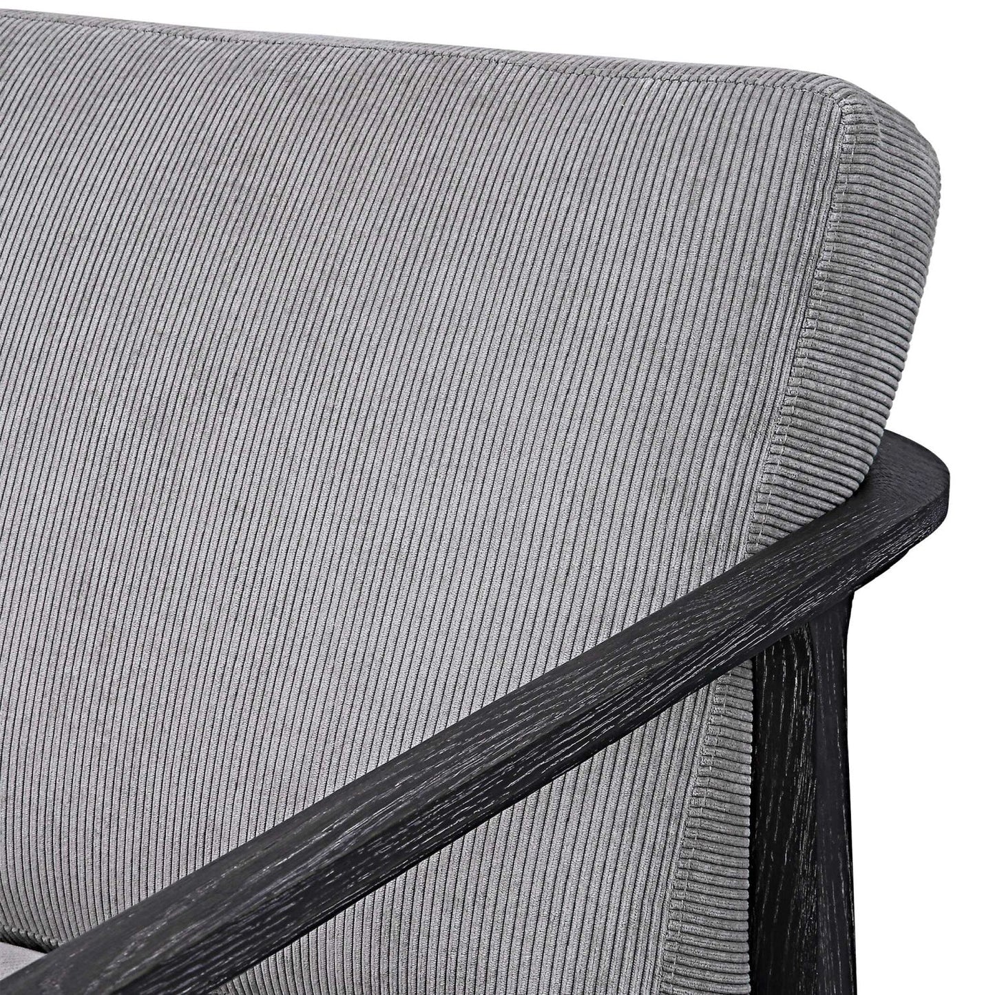 Luxury Gray Oak Cushioned Lounge Chair Modern Italian Style for Villa