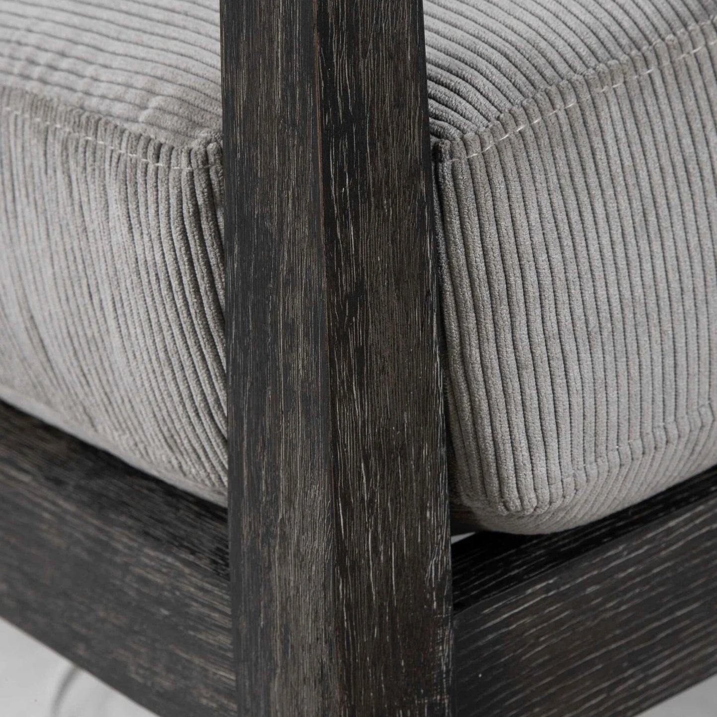 Luxury Gray Oak Cushioned Lounge Chair Modern Italian Style for Villa