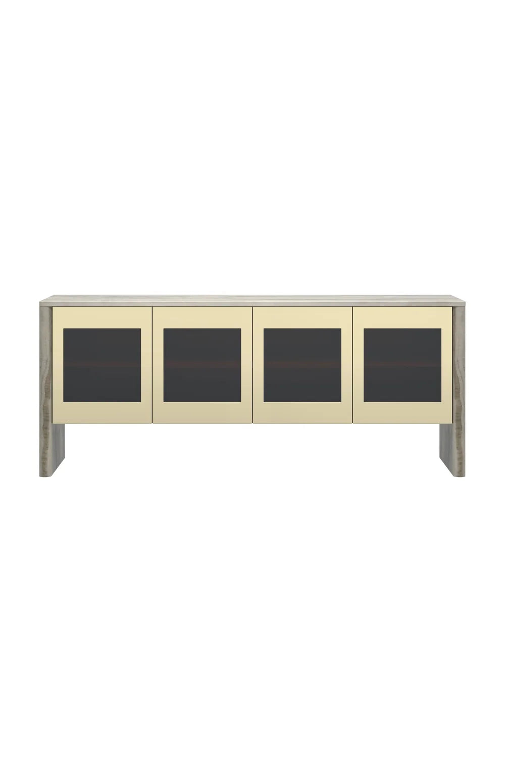 Luxury Gray Onyx 4-Door Sideboard European Style for Villa