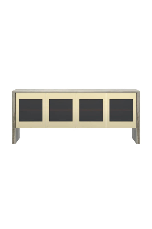 Luxury Gray Onyx 4-Door Sideboard European Style for Villa