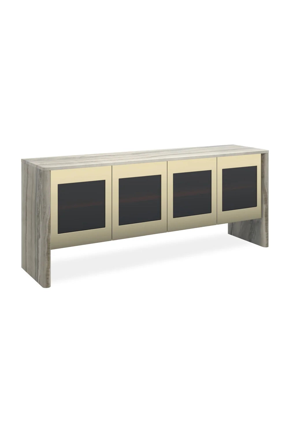 Luxury Gray Onyx 4-Door Sideboard European Style for Villa