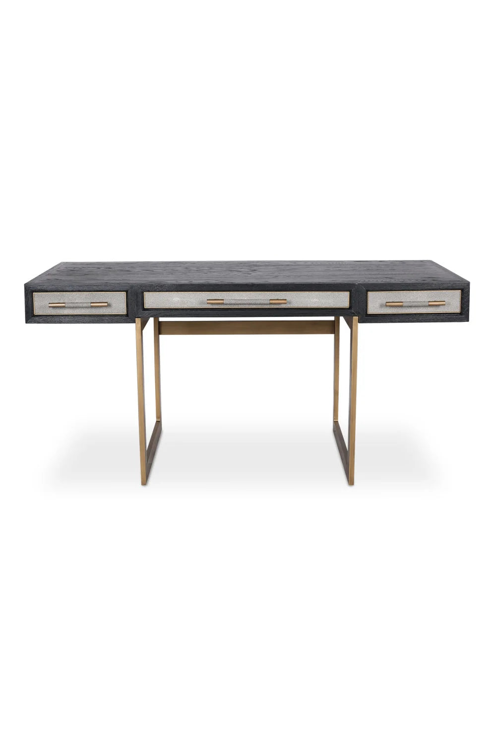 Luxury Gray Shagreen 2-Drawer Modern Desk European Style for Villa