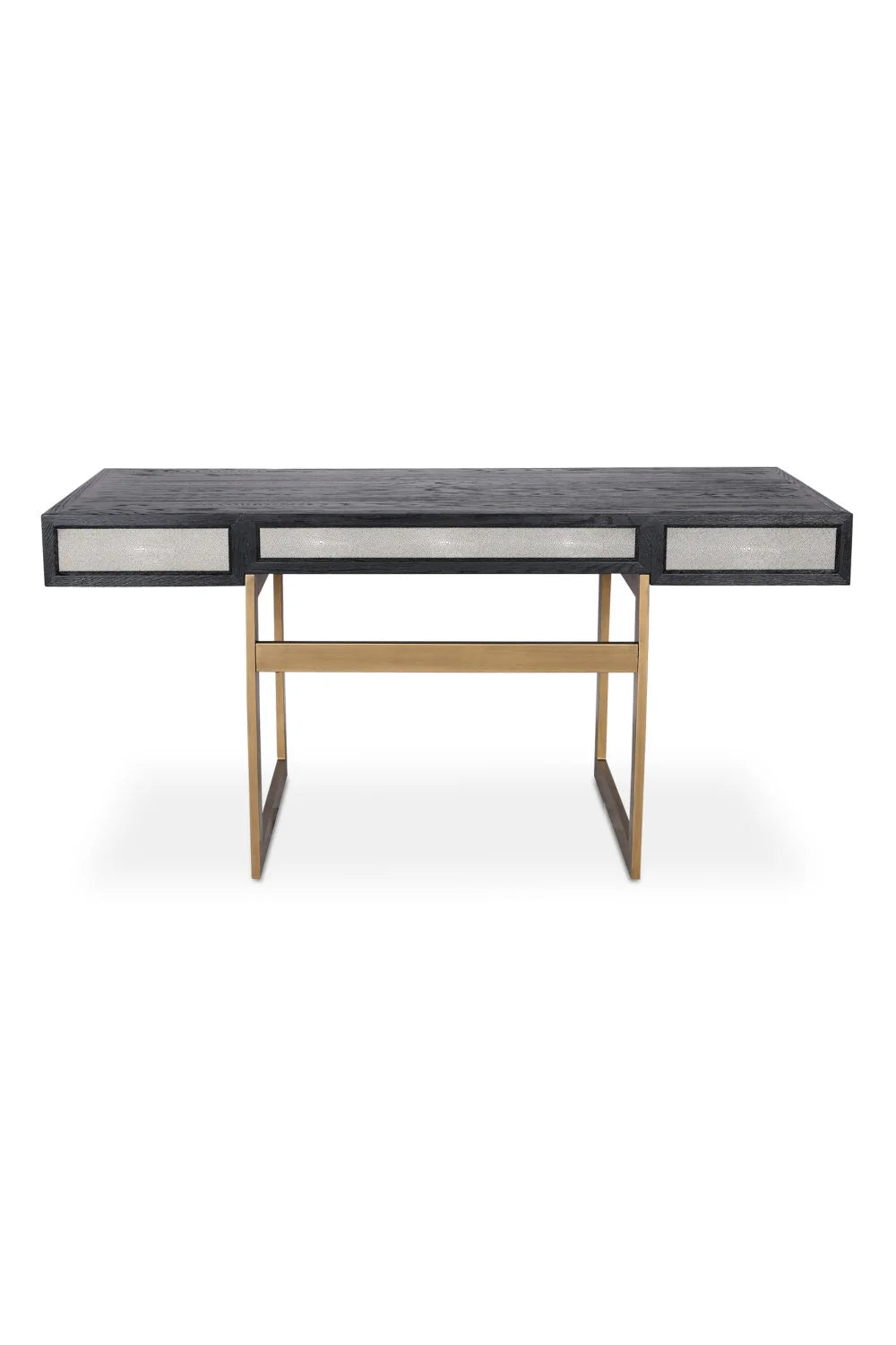 Luxury Gray Shagreen 2-Drawer Modern Desk European Style for Villa
