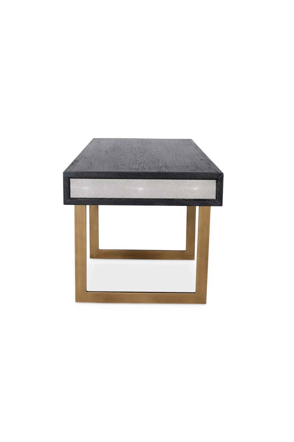 Luxury Gray Shagreen 2-Drawer Modern Desk European Style for Villa