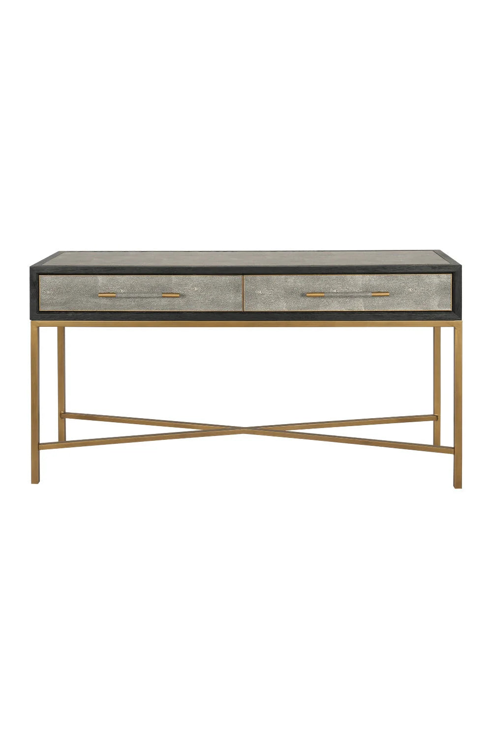 Luxury Gray Shagreen Console Table Modern Italian Style for Villa