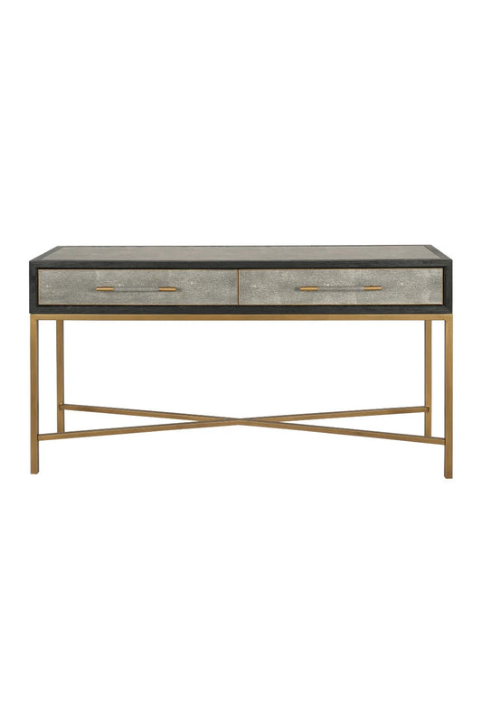 Luxury Gray Shagreen Console Table Modern Italian Style for Villa