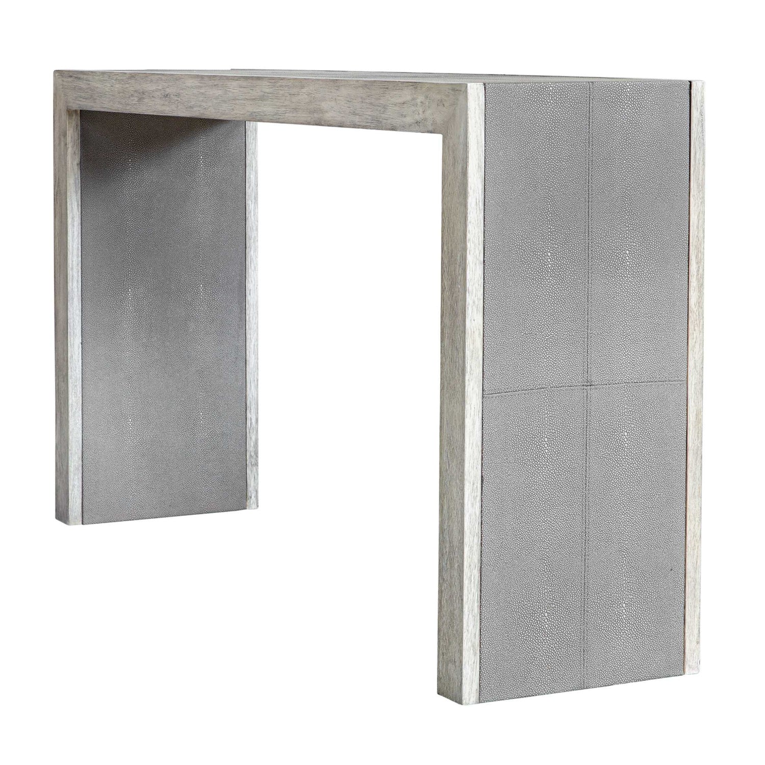 Luxury Gray Shagreen Console Table Modern Italian Style for Villa