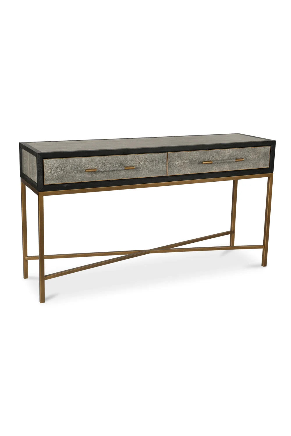 Luxury Gray Shagreen Console Table Modern Italian Style for Villa