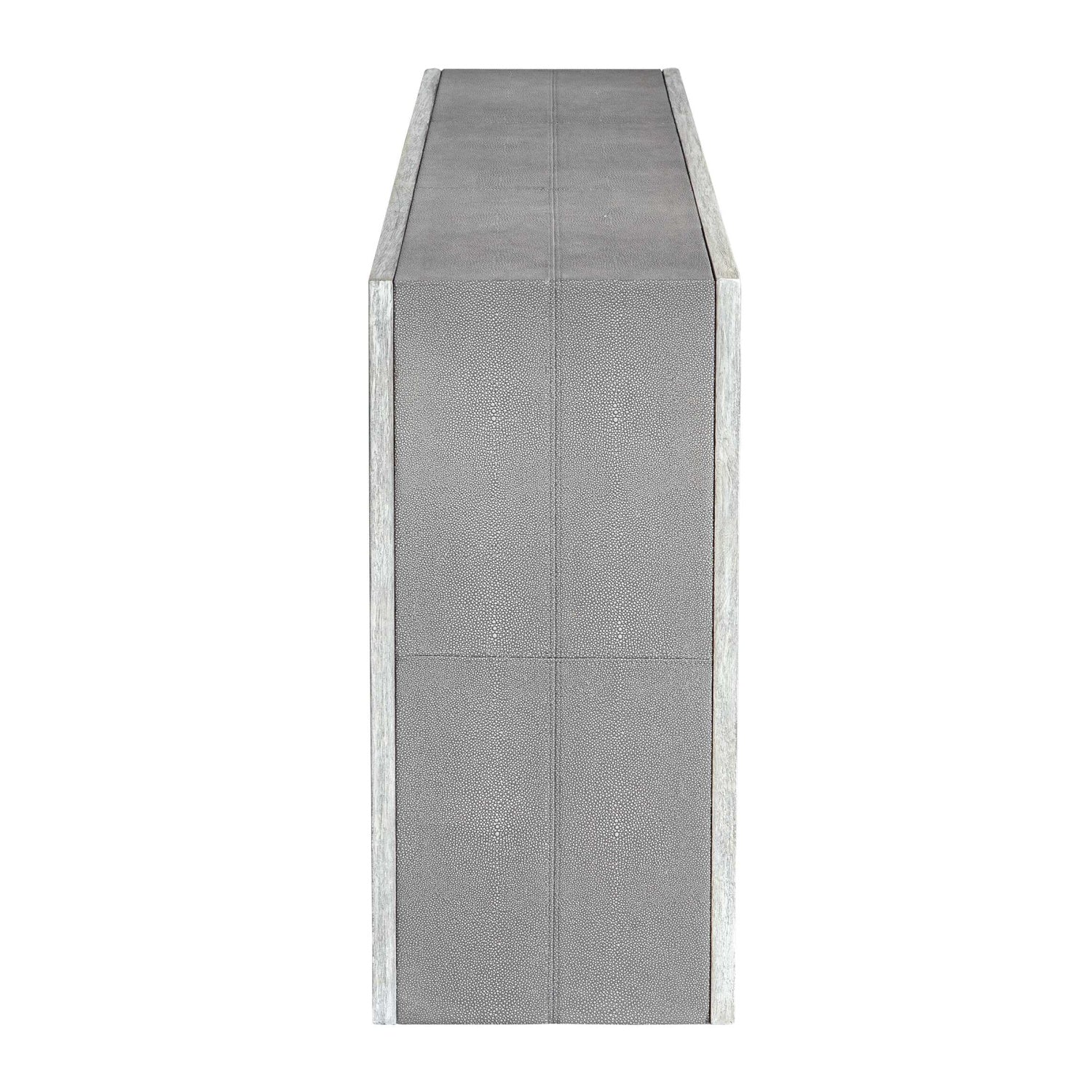 Luxury Gray Shagreen Console Table Modern Italian Style for Villa