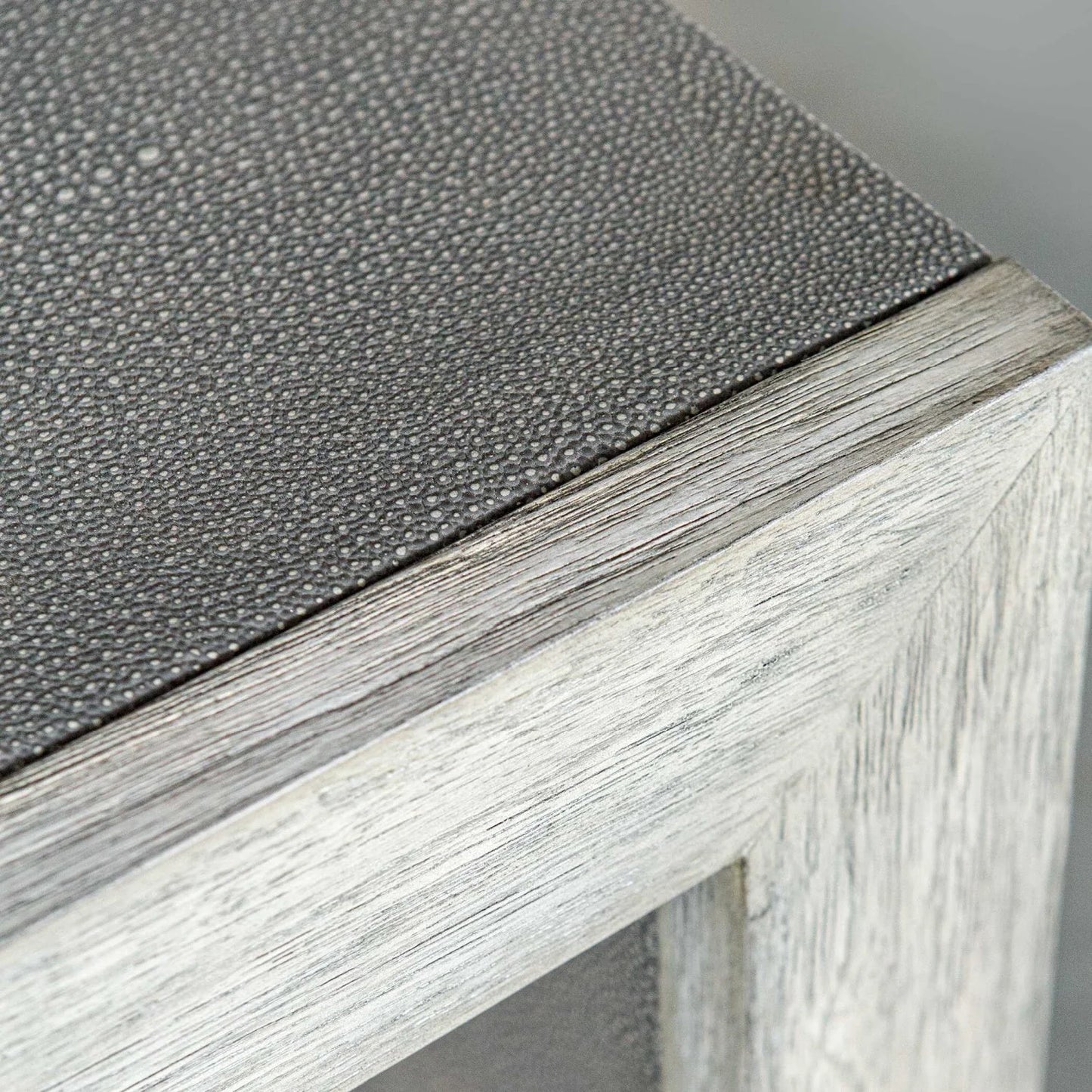 Luxury Gray Shagreen Console Table Modern Italian Style for Villa