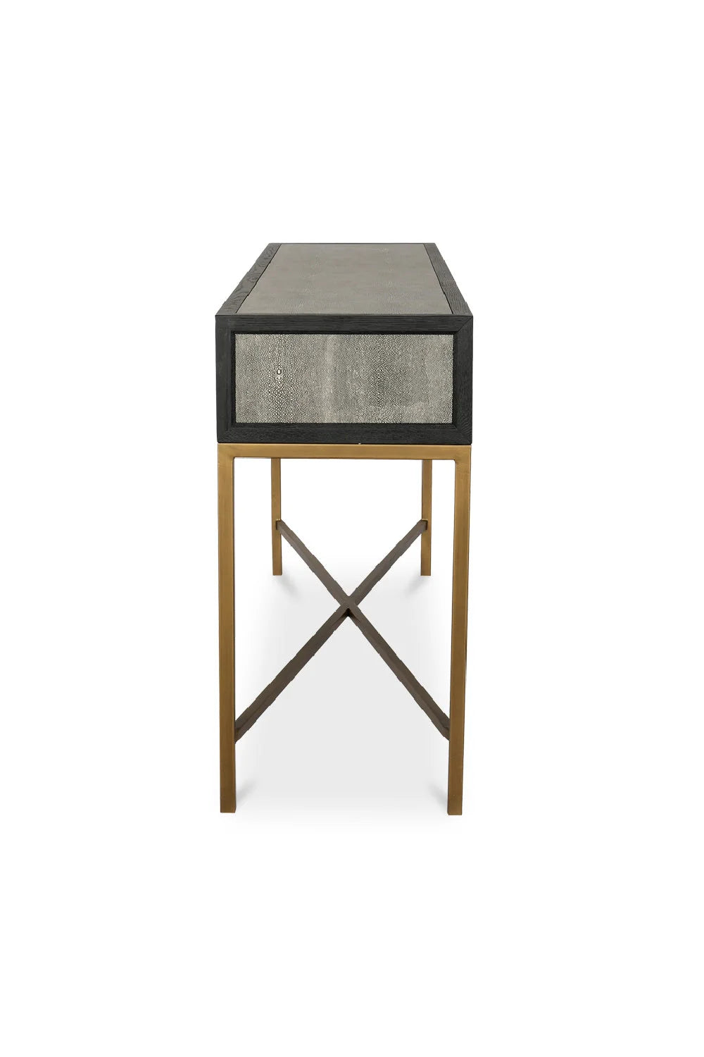 Luxury Gray Shagreen Console Table Modern Italian Style for Villa