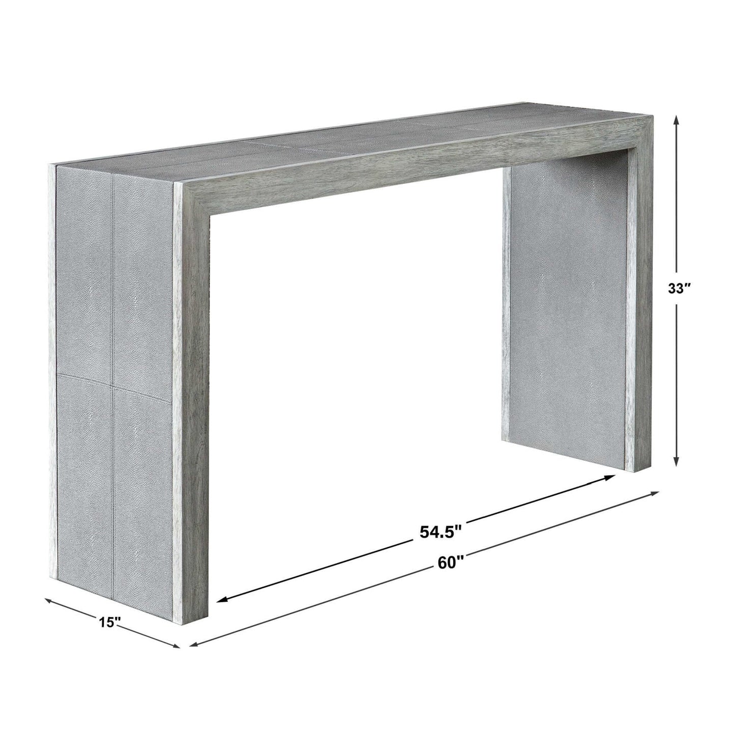 Luxury Gray Shagreen Console Table Modern Italian Style for Villa