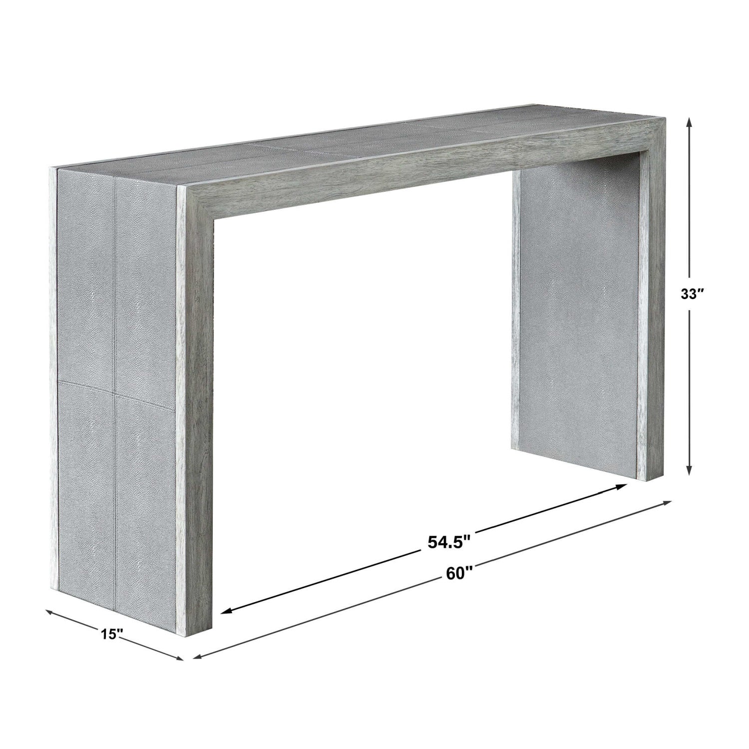 Luxury Gray Shagreen Console Table Modern Italian Style for Villa