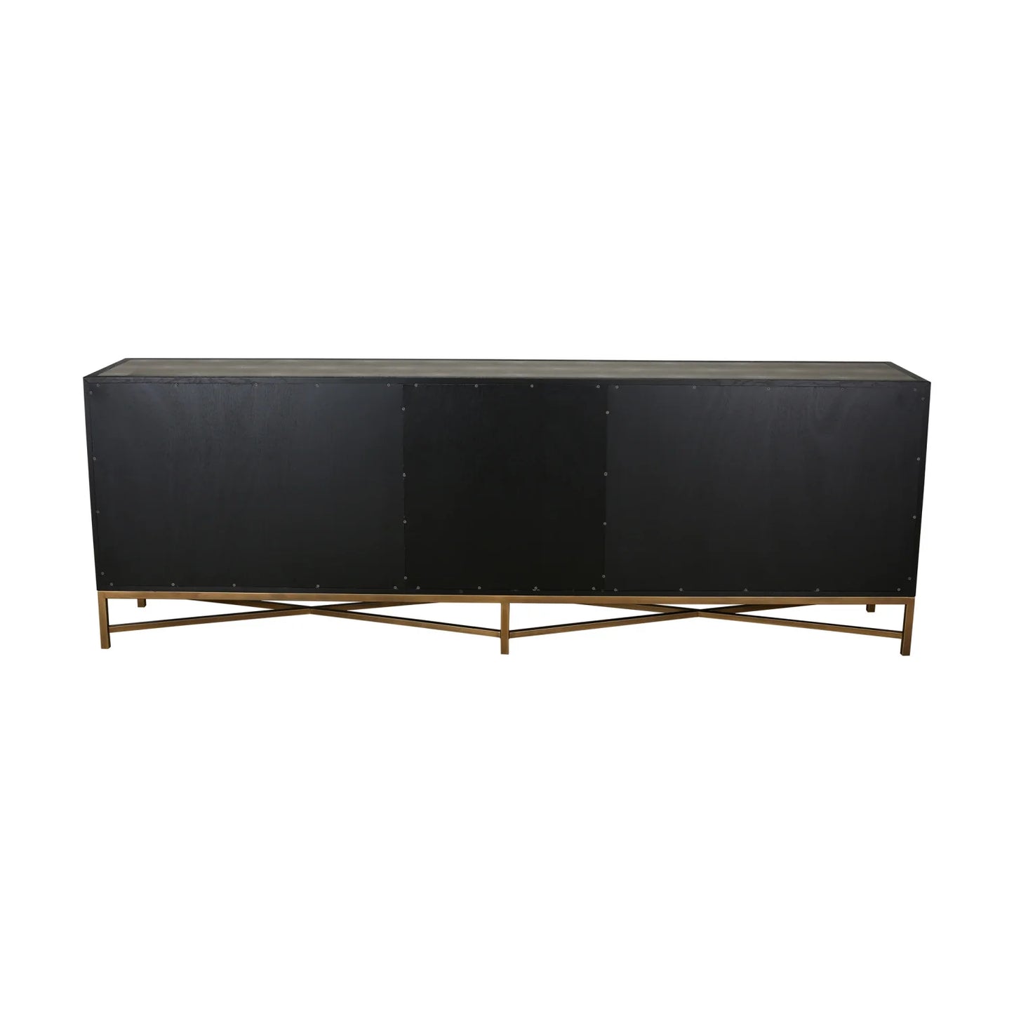 Luxury Gray Shagreen Vegan Leather Sideboard European Style for Villa