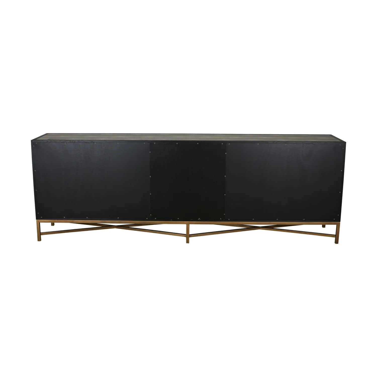 Luxury Gray Shagreen Vegan Leather Sideboard European Style for Villa