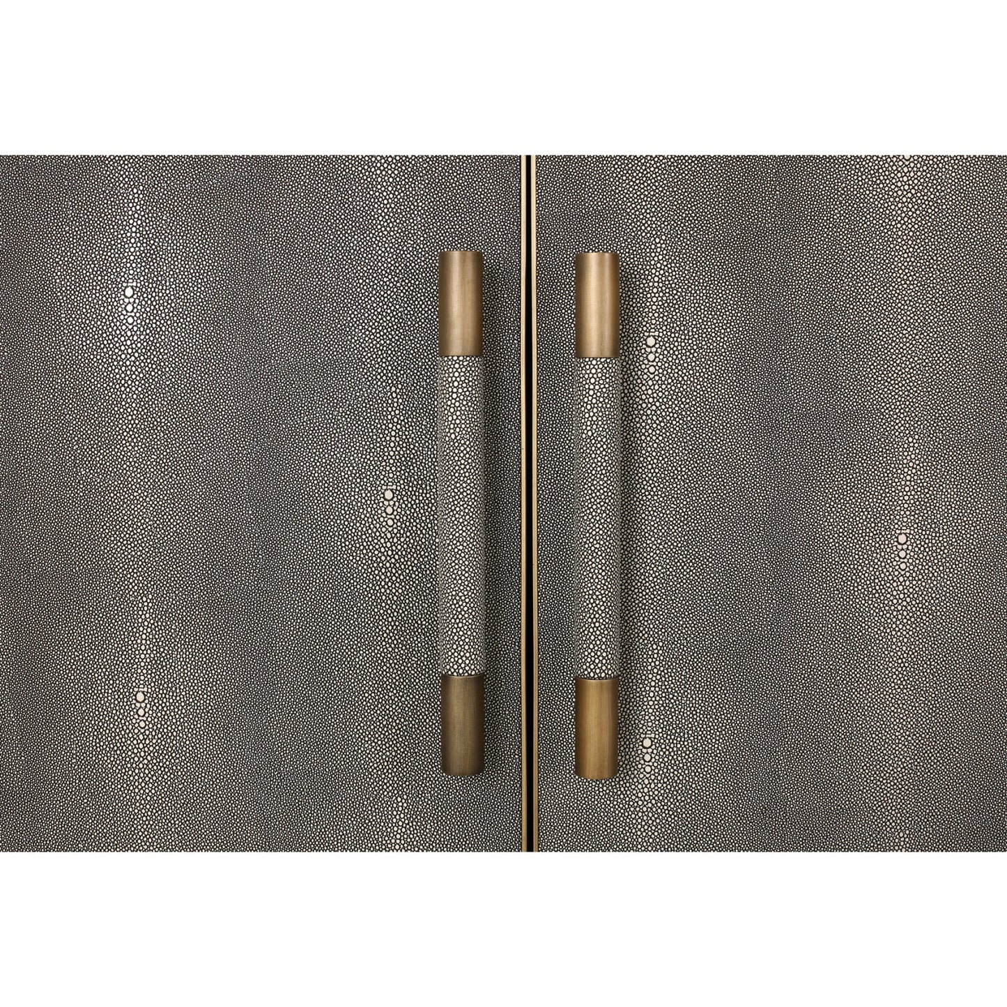 Luxury Gray Shagreen Vegan Leather Sideboard European Style for Villa