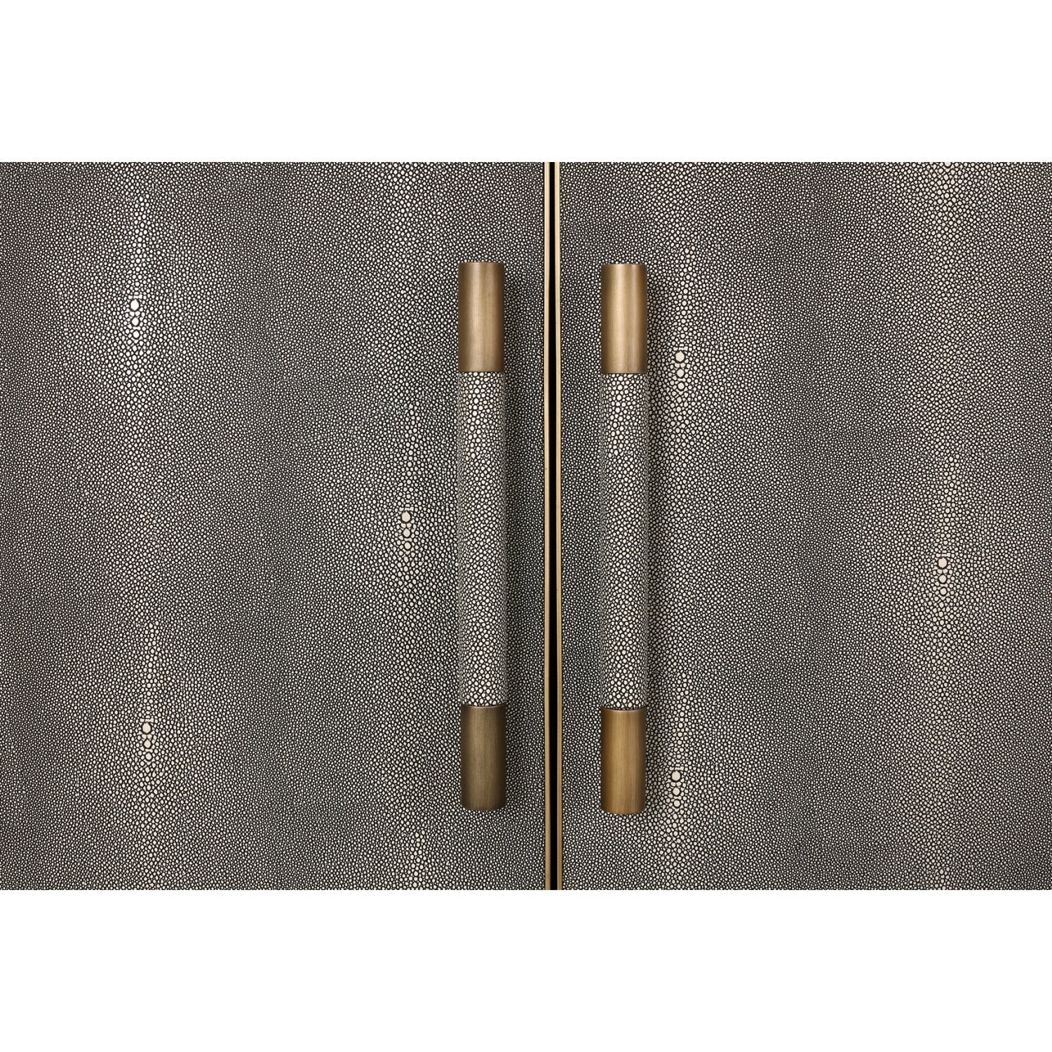 Luxury Gray Shagreen Vegan Leather Sideboard European Style for Villa