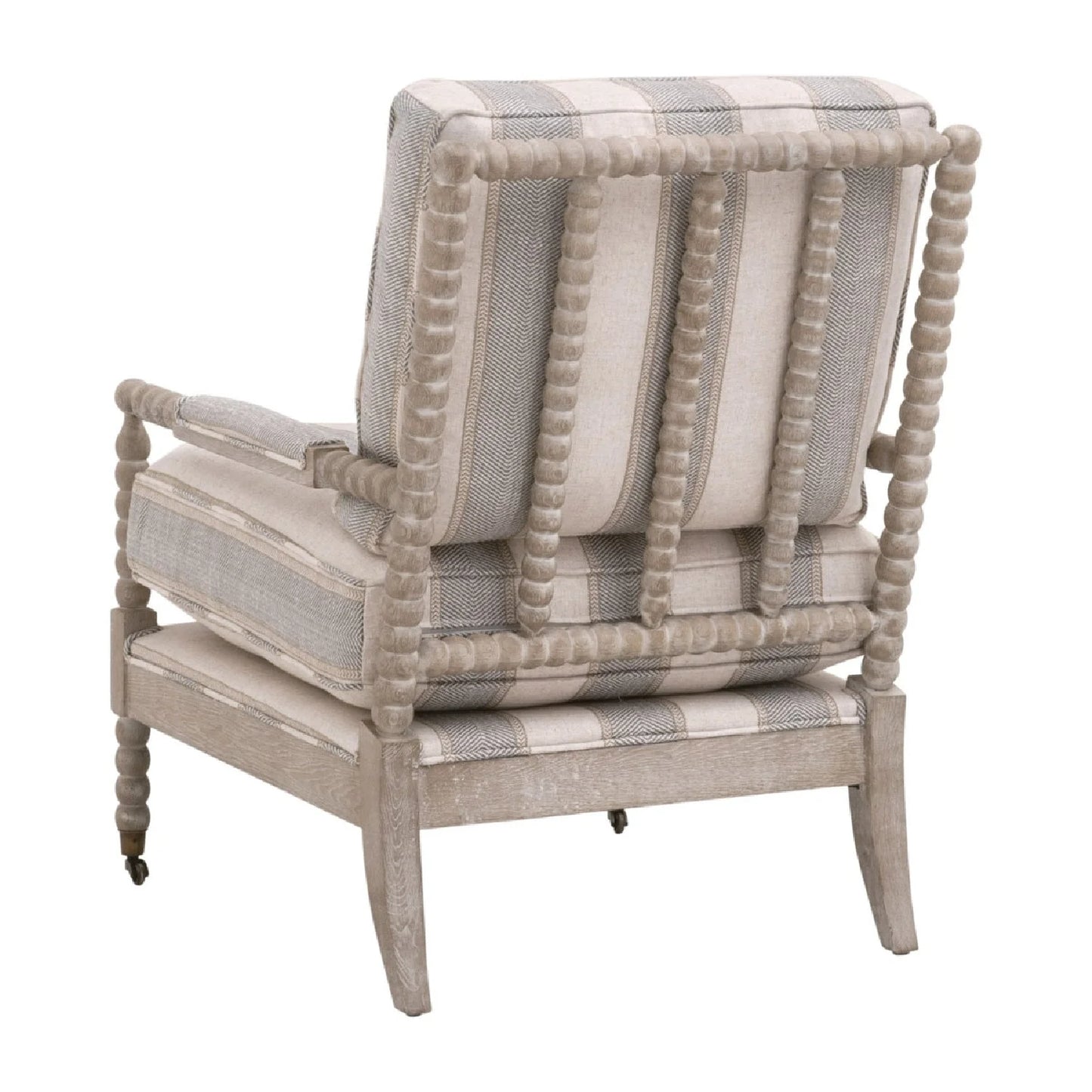 Luxury Gray Striped Fabric Accent Chair Modern Italian Style for Villa