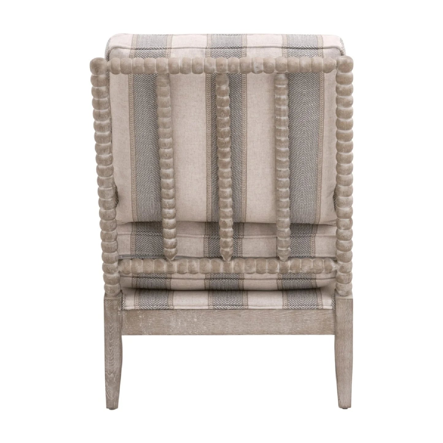 Luxury Gray Striped Fabric Accent Chair Modern Italian Style for Villa